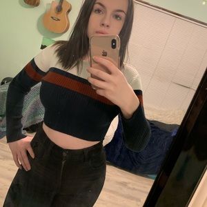 Cute, multi-colored crop sweater